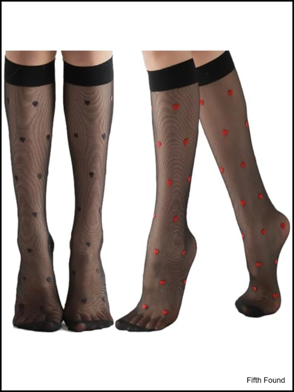 Women's Pattern Knee High Stockings Nylon Spandex 4 Pack